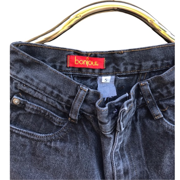 Vintage 90’s Bonjour High waisted mom jeans straight stonewashed charcoal black - Picture 9 of 9